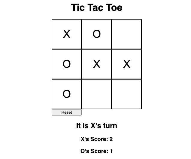 tic tac toe project preview